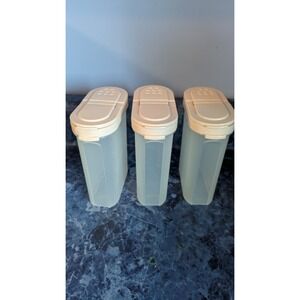 Vintage Beige Plastic Spice Shakers Set Of 3 Kitchen Storage‎ Containers